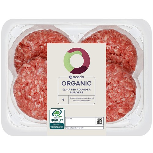 Ocado Organic 4 Quarter Pounder Burgers thumbnail 2