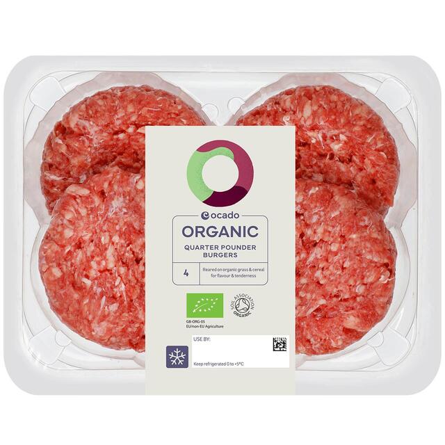 Ocado Organic 4 Quarter Pounder Burgers thumbnail 2