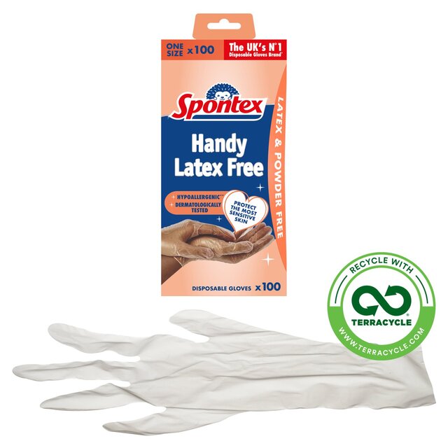 Spontex 100 Handy Latex Free Disposable Gloves thumbnail 2