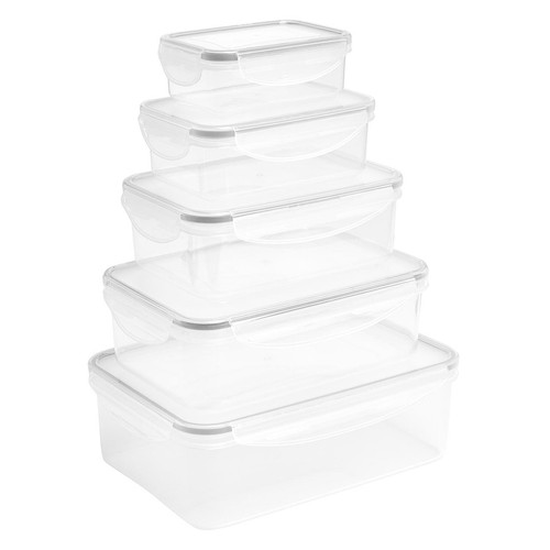 M&S Set of 5 Kitchen Storage Tubs, Grey