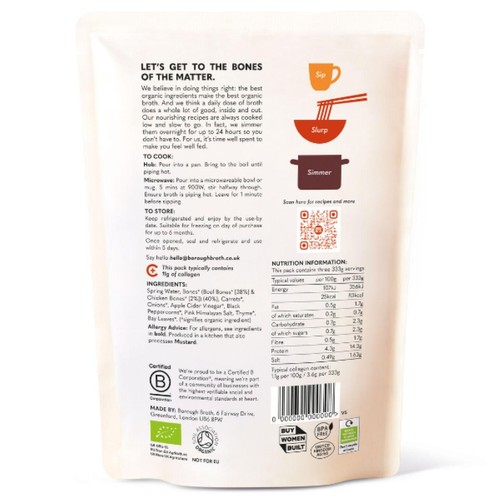 Borough Broth Organic Beef Bone Broth Large Pack thumbnail 2