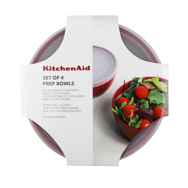 KitchenAid Universal Prep Bowl Set, Red thumbnail 3