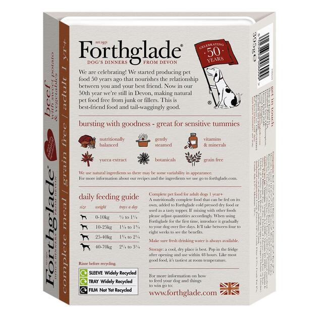 Forthglade complete adult grain free Beef with sweet potato & veg thumbnail 3
