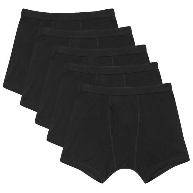 M&S Men's Collection 5 Pack Pure Cotton Cool & Fresh Trunks, S-XL, Black