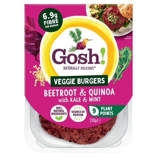 Gosh! Beetroot & Kale Burgers with a hint of mint.