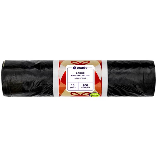Ocado Large Black Drawstring Refuse Sacks thumbnail 2