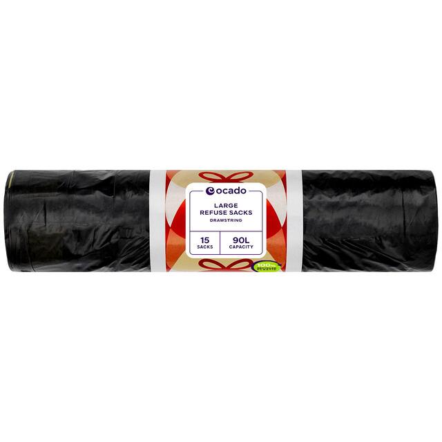 Ocado Large Black Drawstring Refuse Sacks thumbnail 2