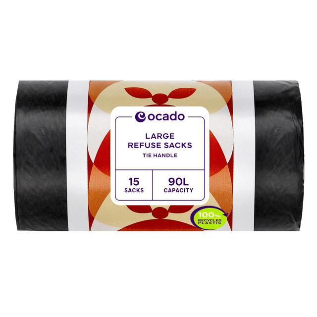 Ocado Large Black  Tie Handle Refuse Sacks thumbnail 2