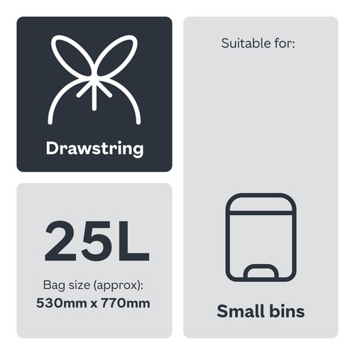 Ocado Small Tie Handle Pedal Bin Liners 25L thumbnail 3