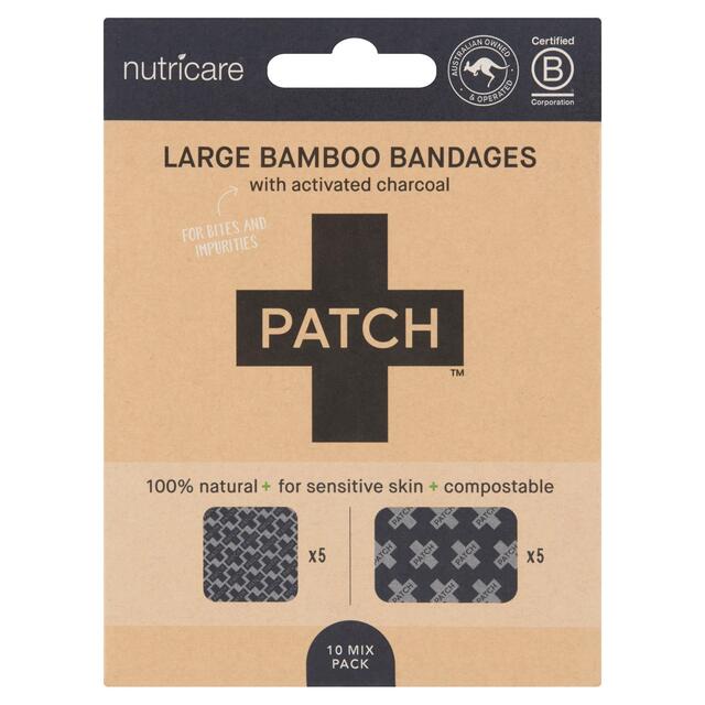 PATCH Bamboo Sensitive Plasters Activated Charcoal Large
