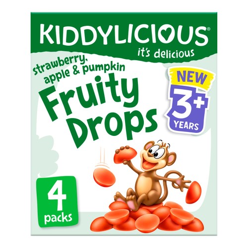 Kiddylicious Strawberry, Apple & Pumpkin Fruity Drops Kids Snacks Multi