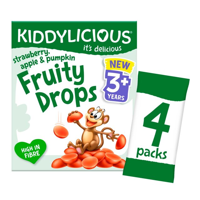 Kiddylicious Strawberry, Apple & Pumpkin Fruity Drops Kids Snacks Multi