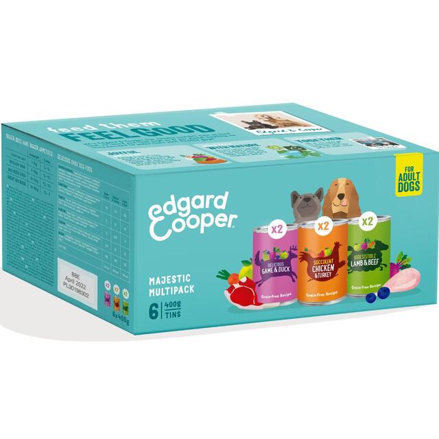 Edgard & Cooper Natural Adult Grain Free Wet Dog Food Tin Multipack
