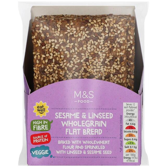 M&S Sesame & Linseed Wholegrain Flatbread