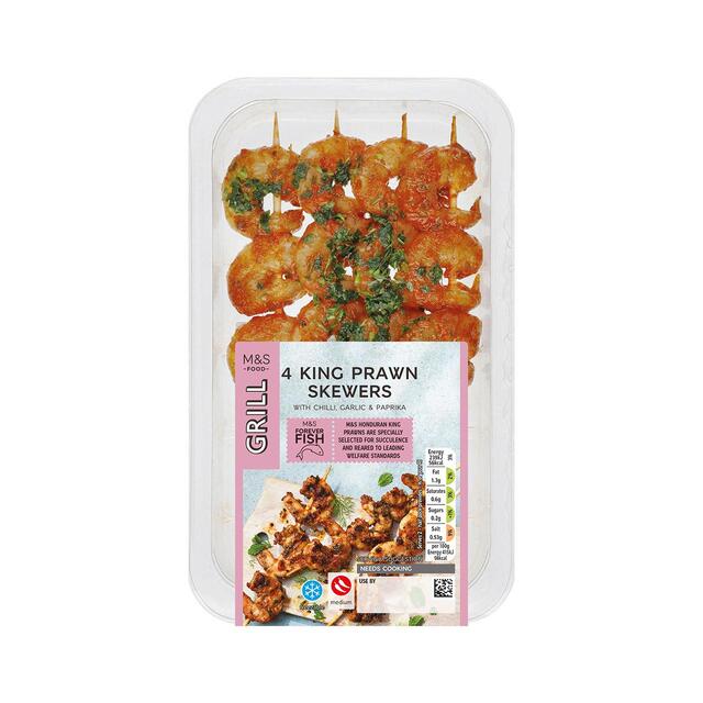 M&S King Prawn Skewers with Chilli, Garlic & Paprika thumbnail 2
