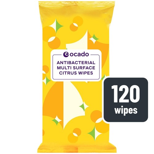 Ocado Antibacterial Multi Surface Citrus Wipes