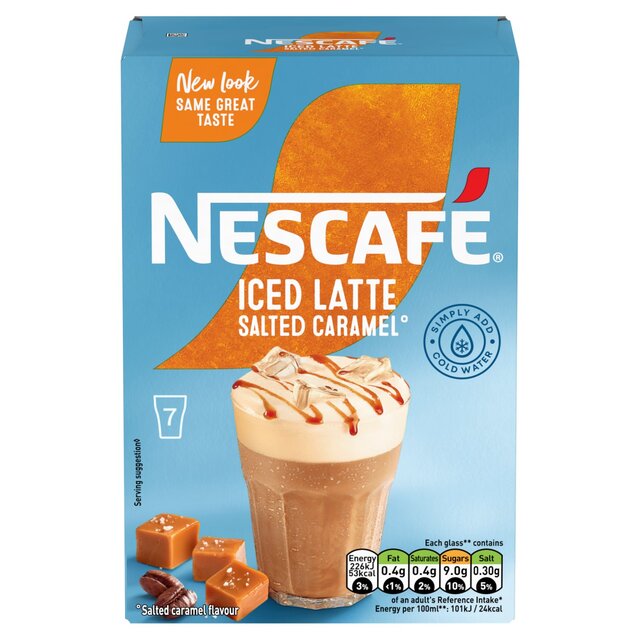 Nescafe Iced Latte Salted Caramel Instant Coffee 7 Sachets thumbnail 2