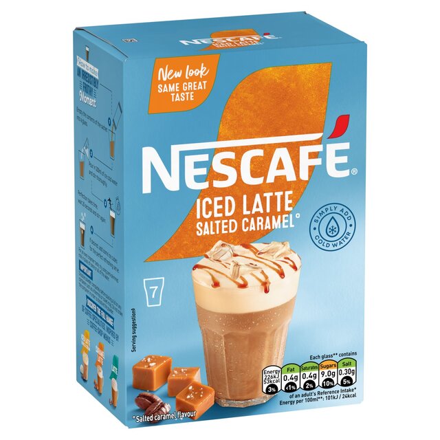 Nescafe Iced Latte Salted Caramel Instant Coffee 7 Sachets thumbnail 3