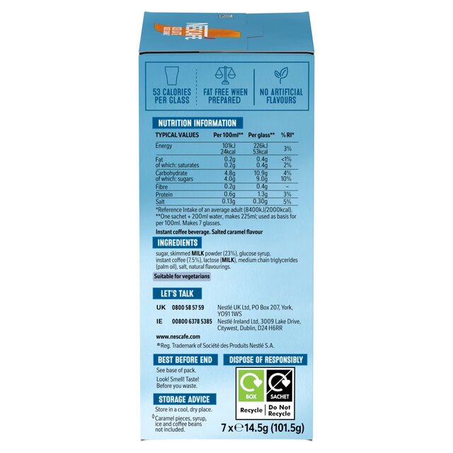 Nescafe Iced Latte Salted Caramel Instant Coffee 7 Sachets thumbnail 5