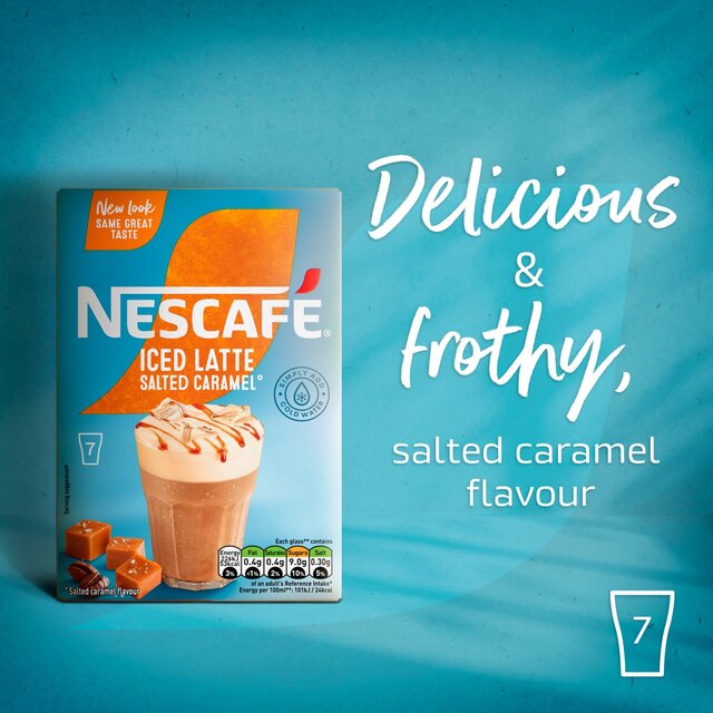 Nescafe Iced Latte Salted Caramel Instant Coffee 7 Sachets thumbnail 8