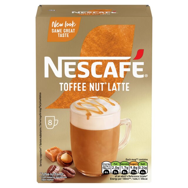 Nescafe Toffee Nut Latte Instant Coffee 8 Sachets thumbnail 2
