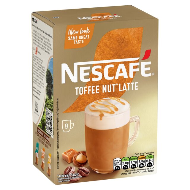 Nescafe Toffee Nut Latte Instant Coffee 8 Sachets thumbnail 3