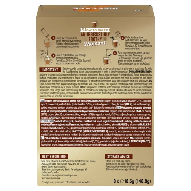 Nescafe Toffee Nut Latte Instant Coffee 8 Sachets thumbnail 4