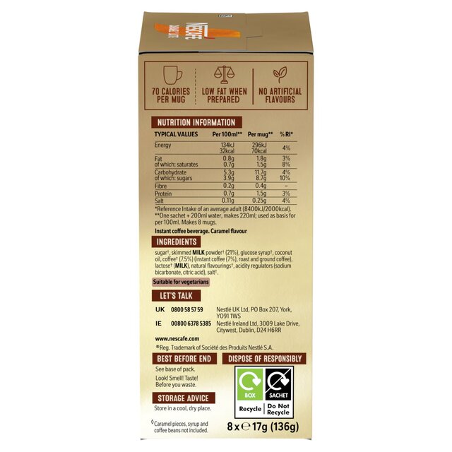 Nescafe Caramel Latte Instant Coffee 7 Sachets thumbnail 4
