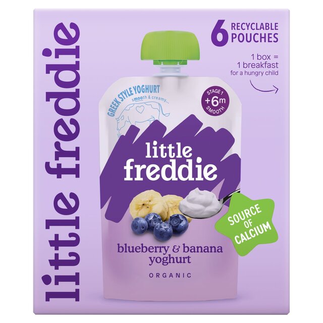 Little Freddie Blueberry & Banana Yoghurt Organic Pouch, 6 mths+ Multipack