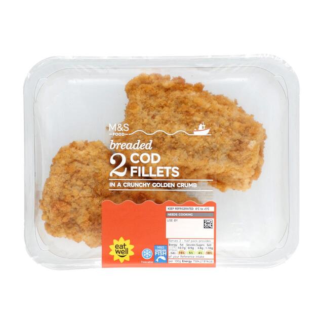 M&S 2 Breaded Cod Fillets
