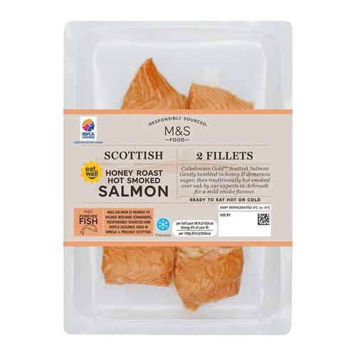 M&S 2 Scottish Honey Roast Hot Smoked Salmon thumbnail 2