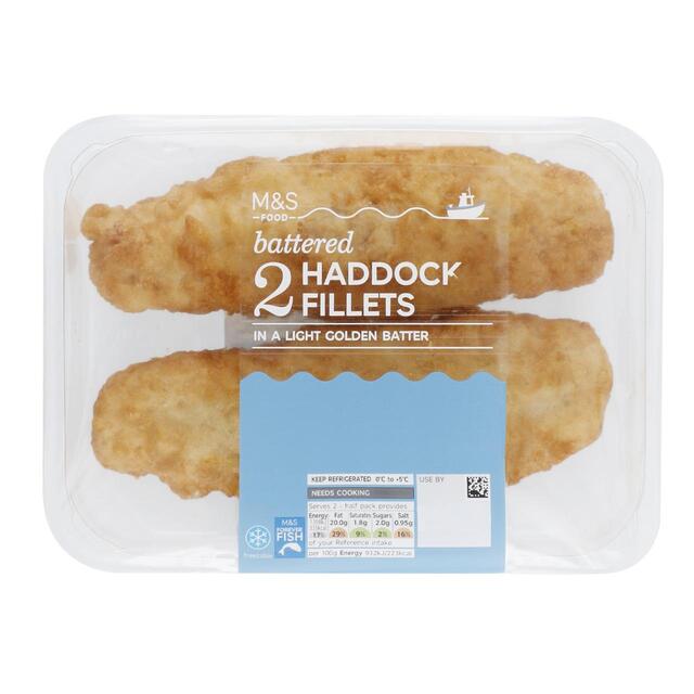 M&S 2 Battered Haddock Fillets