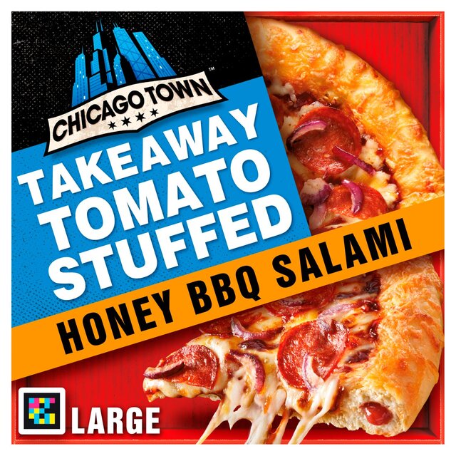 Chicago Town Takeaway Stuffed Crust BBQ Pepperoni Salami Large Pizza