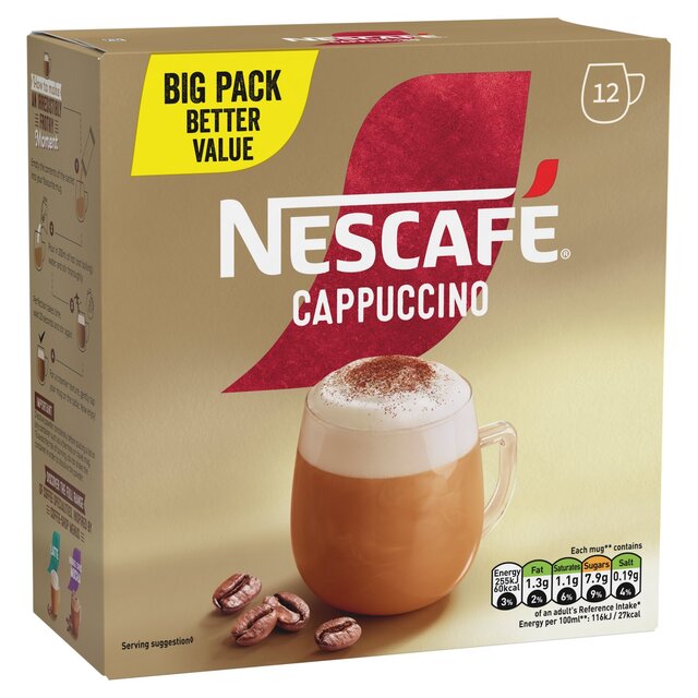 Nescafe Cappuccino Instant Coffee 12 Sachets thumbnail 3