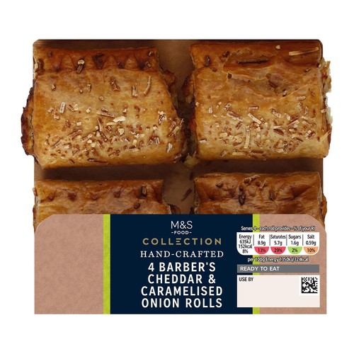 M&S Collection 4 Barber's Cheddar & Caramelised Onion Sausage Rolls thumbnail 2