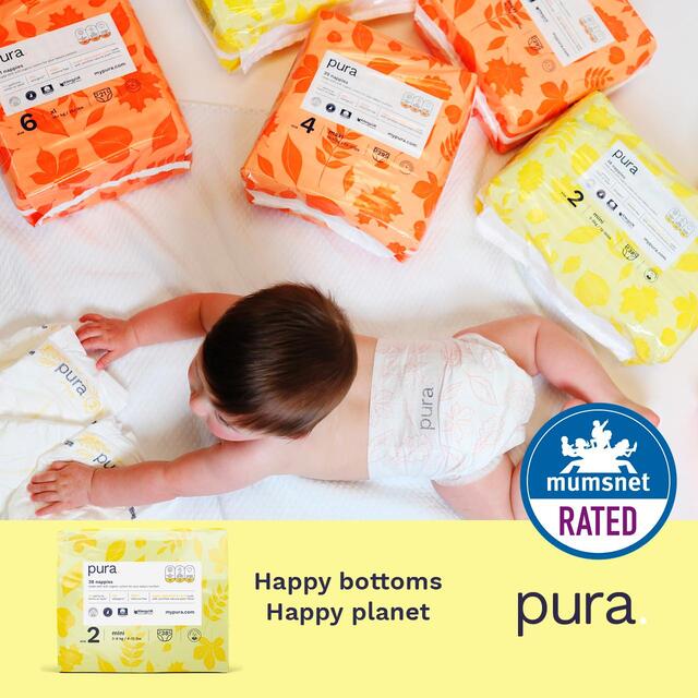 Pura Eco Nappies, Size 2 (3-6kg) thumbnail 5