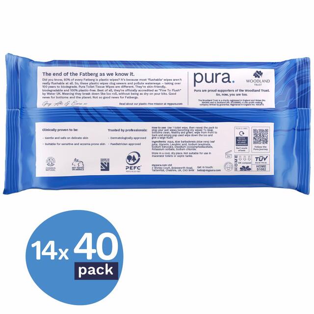 Pura Flushable Toilet Tissue Wipes, Multipack thumbnail 4