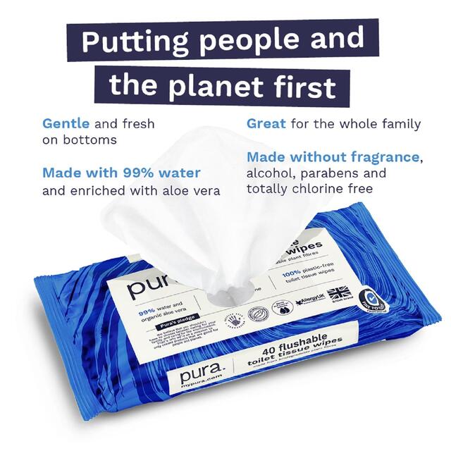 Pura Flushable Toilet Tissue Wipes, Multipack thumbnail 5