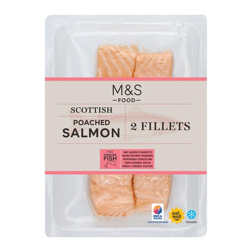 M&S 2 Scottish Poached Salmon Fillets