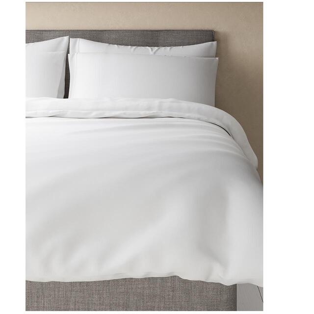 M&S Cotton Rich Percale Duvet Cover, King Size (5 ft), White thumbnail 2