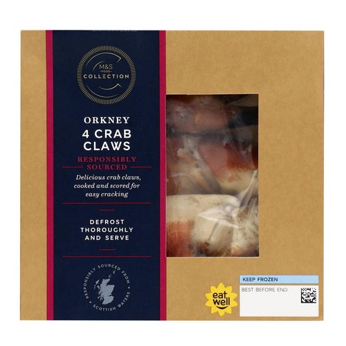 M&S Collection 4 Orkney Crab Claws Frozen
