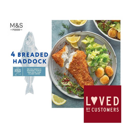 M&S 4 Breaded Haddock Fillets Frozen