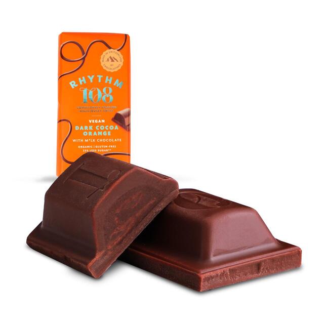Rhythm 108 Swiss Vegan Dark Cocoa Orange Bar with M'lk Chocolate thumbnail 5