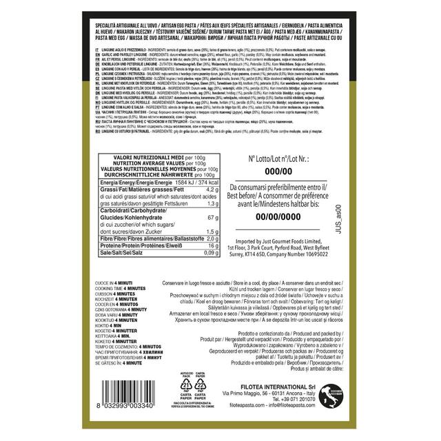 Filotea Garlic & Parsley Linguine Egg Pasta thumbnail 2