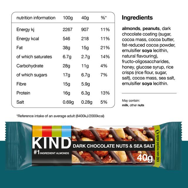 KIND Dark Chocolate Nuts & Sea Salt Snack Bars Multipack thumbnail 5
