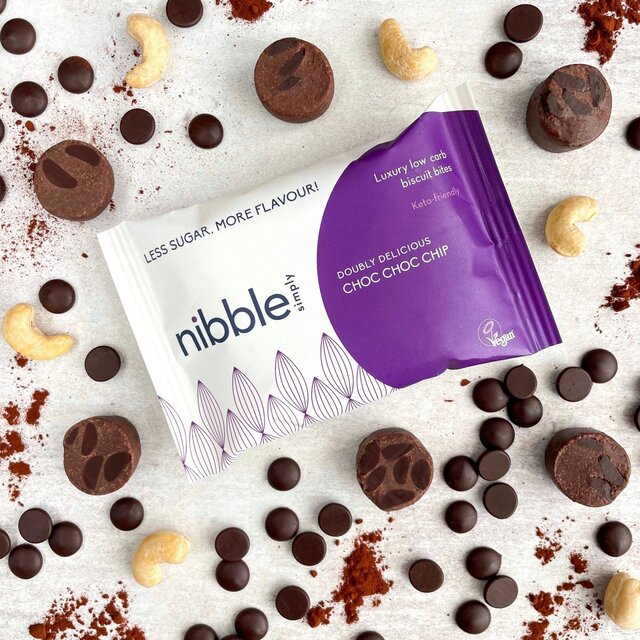 Nibble Simply Doubly Delicious Choc Choc Chip Low Carb Biscuit Bites thumbnail 4
