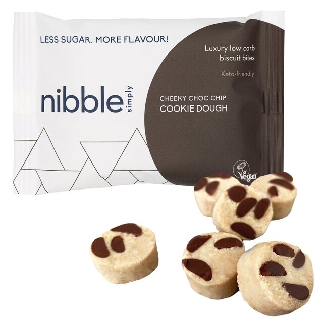Nibble Simply Cheeky Choc Chip Cookie Dough Low Carb Biscuit Bites