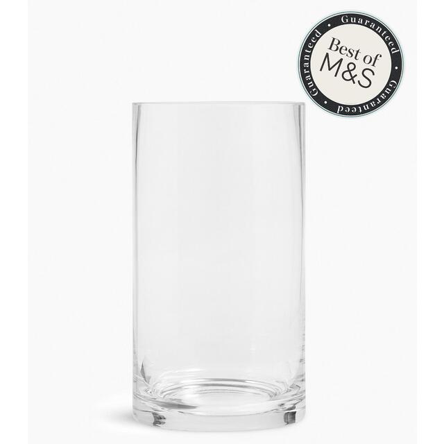 M&S Large Cylinder Flower Vase, Clear thumbnail 2