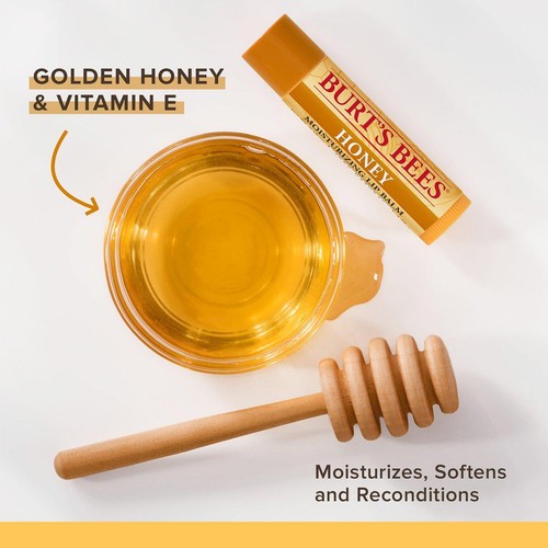 Burt's Bees 100% Natural Moisturising Lip Balm, Original Beeswax & Honey thumbnail 4