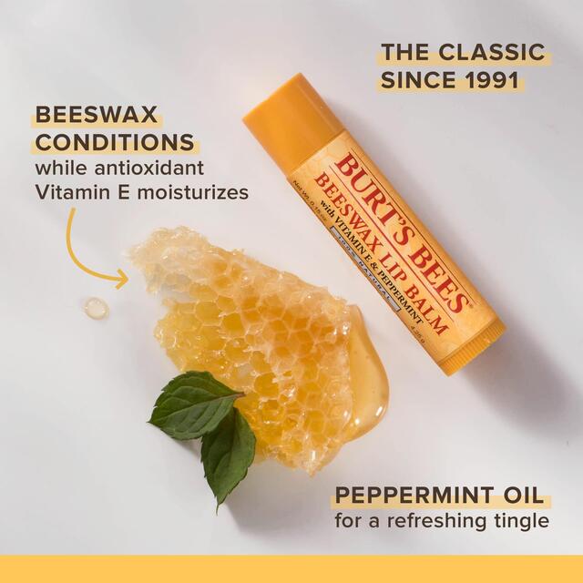 Burt's Bees 100% Natural Moisturising Lip Balm, Original Beeswax & Honey thumbnail 5